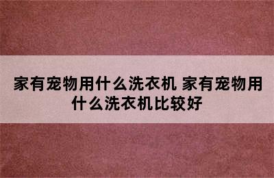 家有宠物用什么洗衣机 家有宠物用什么洗衣机比较好